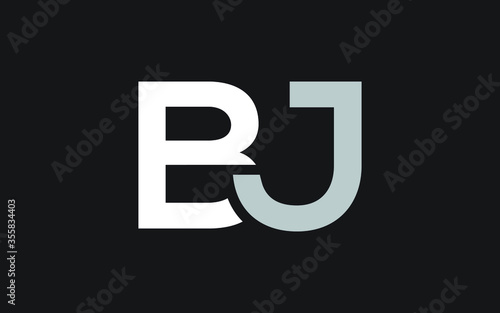 BJ or JB Letter Initial Logo Design, Vector Template