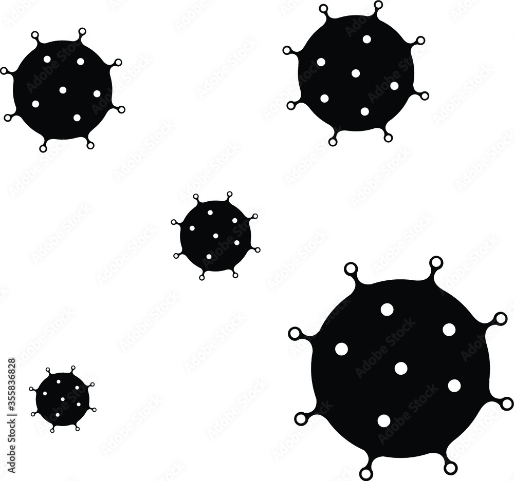 Fototapeta premium Coronavirus infographic design elements on white background. Isolated corona virus flat icon set with Covid19 silhouette