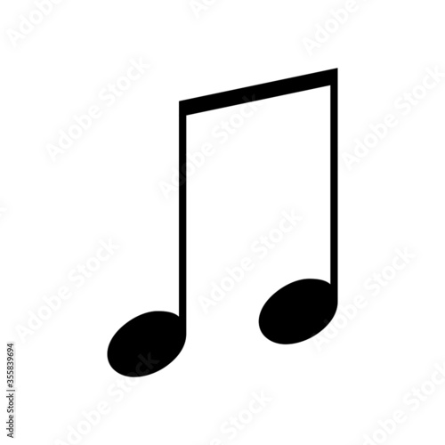 A collection of musical notes. Set of music notes. Black silhouette isolated on white background. Vector illustration