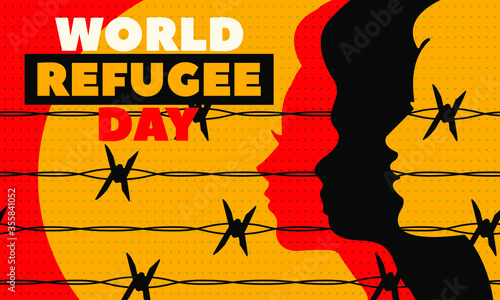 World Refugee Day, international observance observed June 20 each year, is dedicated to raising awareness of the situation of refugees throughout the world. Poster, card, banner design. Vector EPS 10