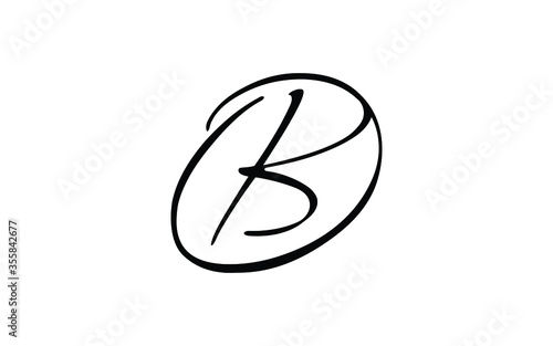 Tableau sur toile bo or ob Cursive Letter Initial Logo Design, Vector Template