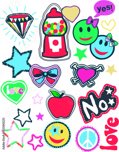 Stickers and patches set.