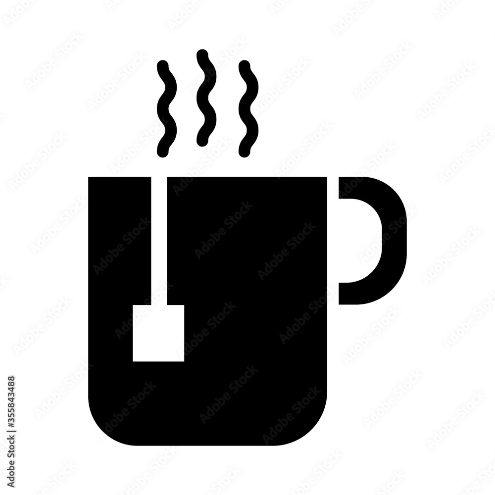 tea mug beverage silhouette style icon