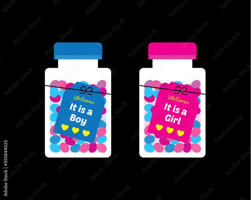 cute bottle baby announcement card vector cute bottle baby announcement card vector