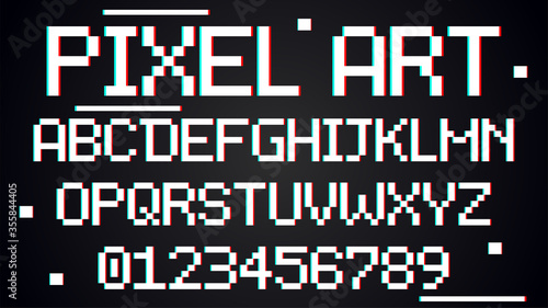 Pixel alphabet vector font