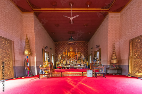 Inside The Church of Wat Phra That Renu Religious sites of Renu Nakhon District, Nakhon Phanom, Thailand, This place is the public temple that anyone can take a photo photo