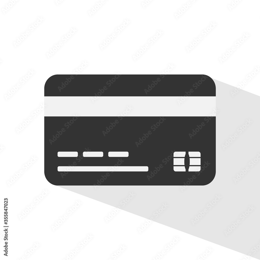 Credit Card Icon with shadow Vector flat design Credit Card Icon with shadow Vector flat design