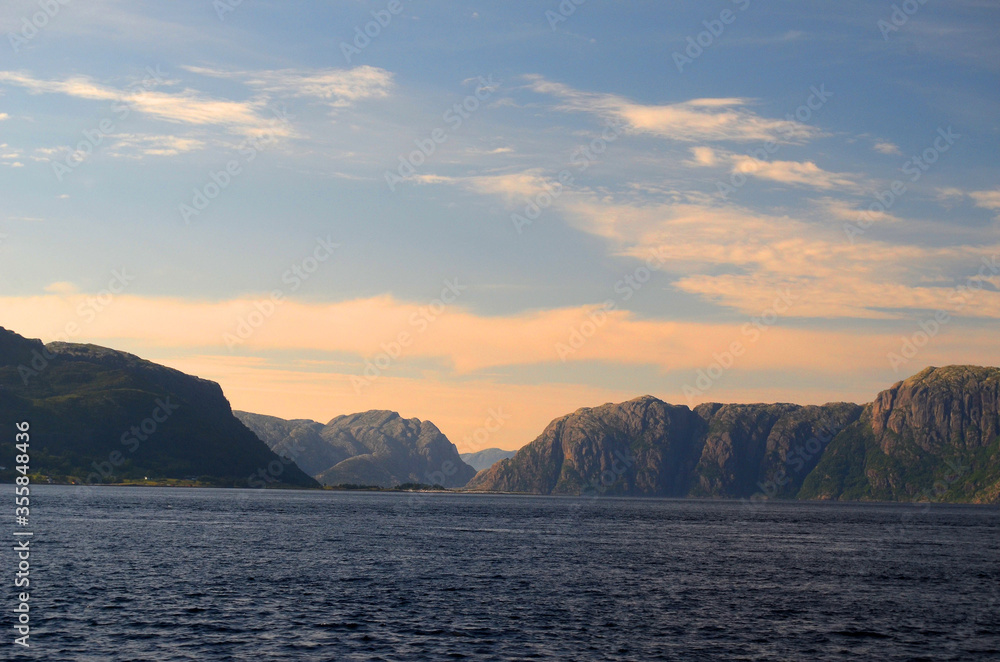 Sognefjord, Norway, Scandinavia. View from the board of Flam - Bergen ferry.