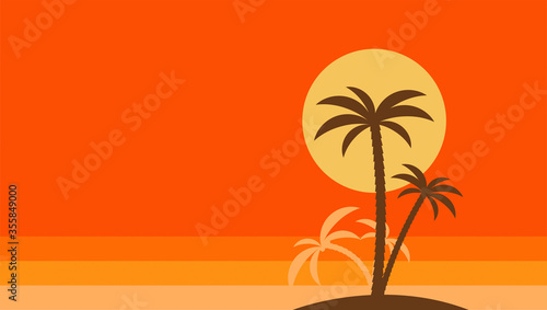 isola tropicale, spiaggia, palme, estate