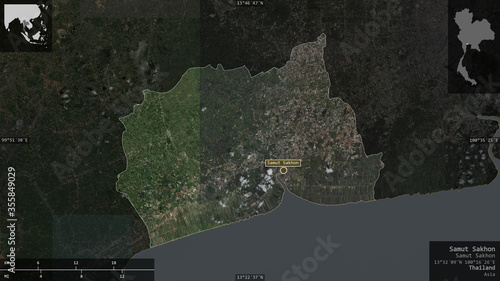 Samut Sakhon, Thailand - composition. Satellite photo