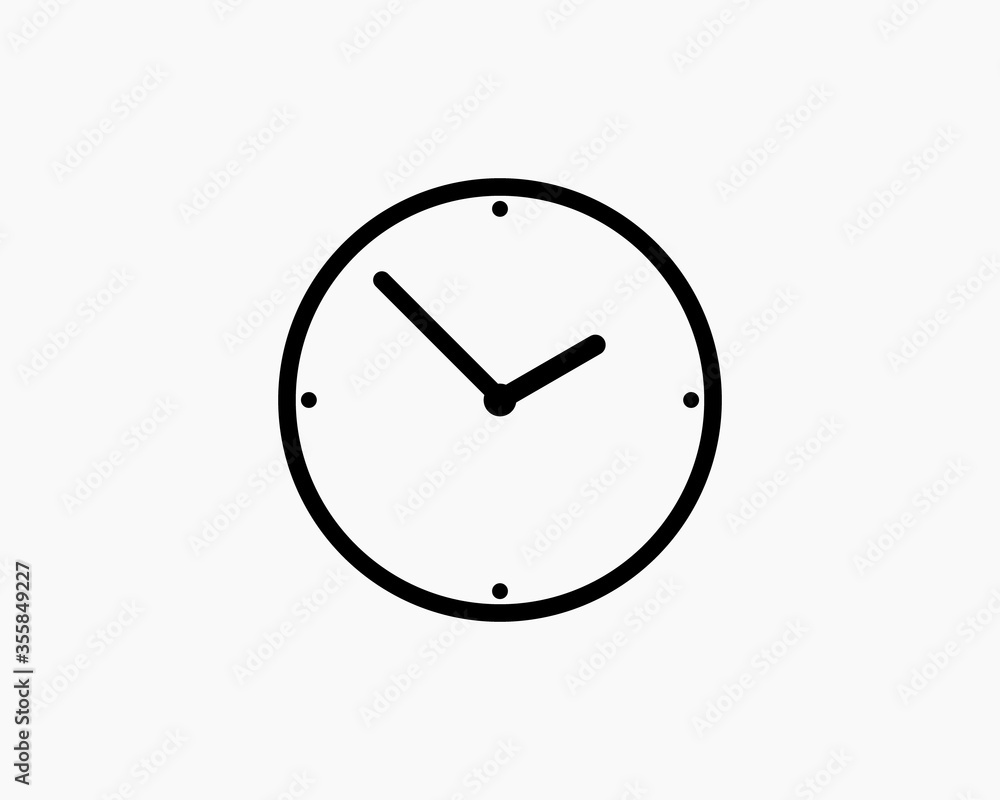 Vector analog clock icon on gray background. Vector analog clock icon on gray background.