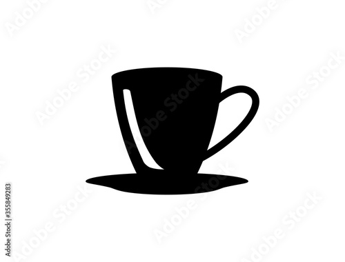 Vector icon of coffee cup in black on a white background.