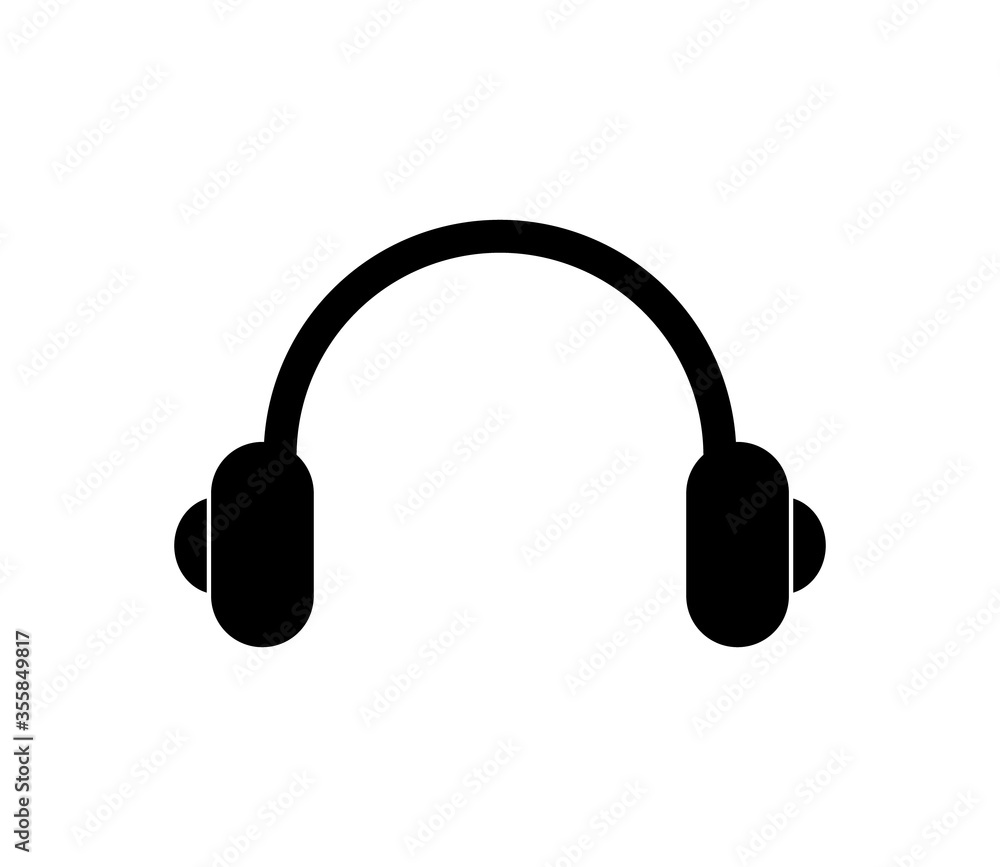 Vector headphones icon on white background. Vector headphones icon on white background.