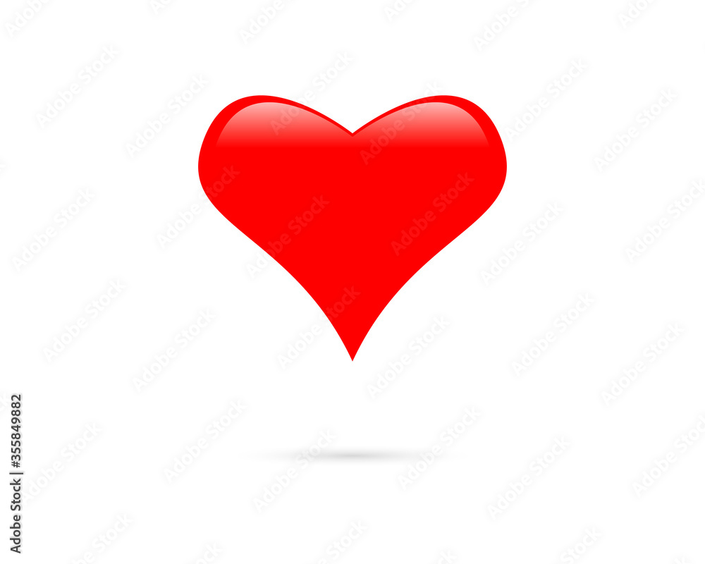 The heart icon in red on a white background. The heart icon in red on a white background.
