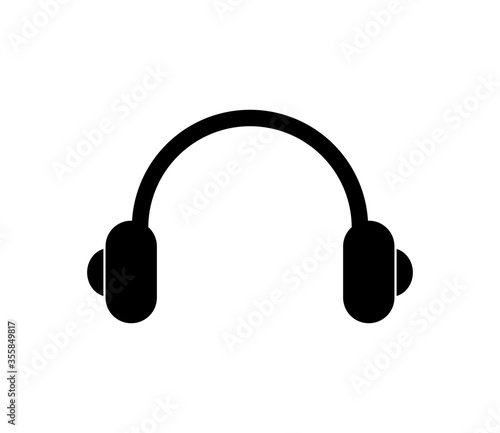 Vector headphones icon on white background.