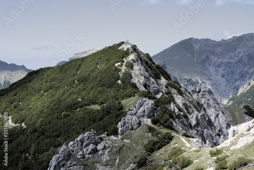The Wörnerkopf mountain peak in the Karwendel mountain range close to Mittenwald, Germany