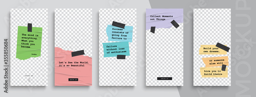 Trendy editable Instagram Stories template. Design for social media. Tiktok	
