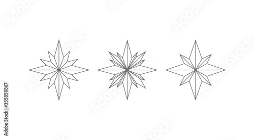 Geometric gray stars on light background.