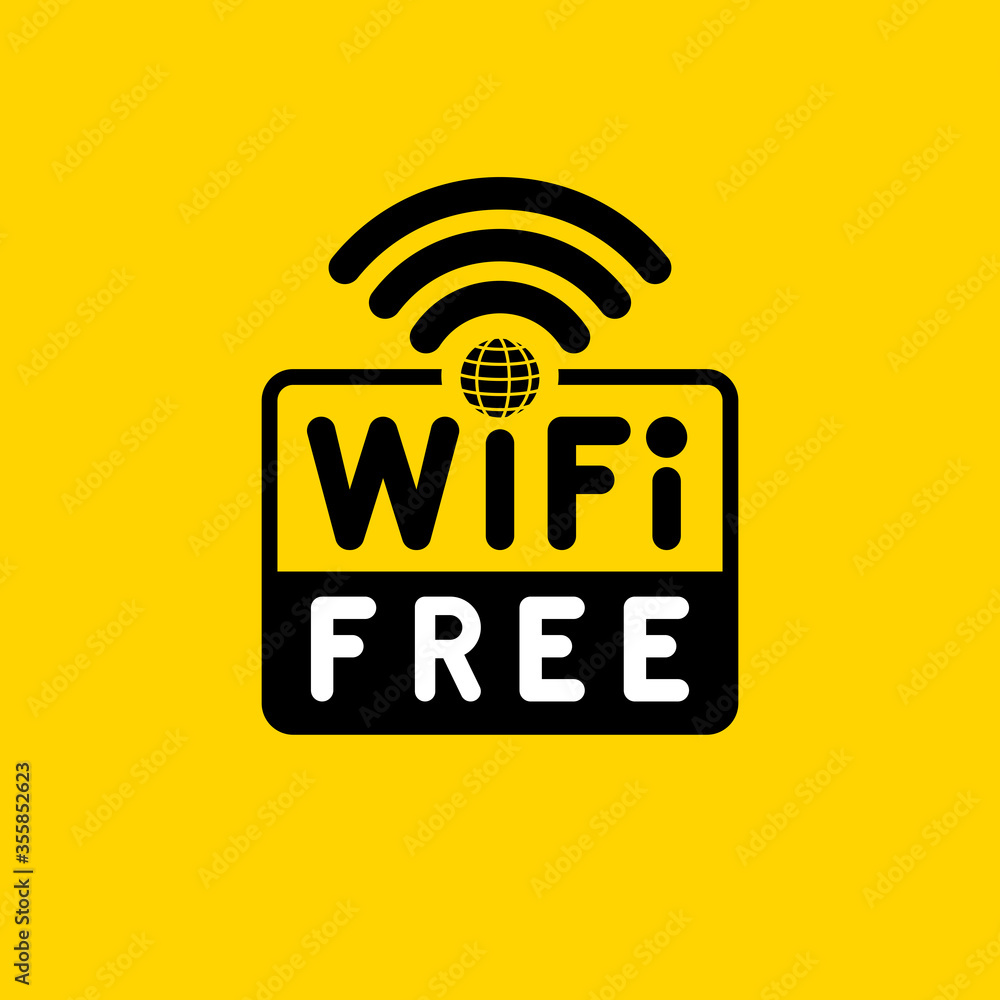 Free WiFi label, banner, poster, icon, sign. Vector illustration Free WiFi label, banner, poster, icon, sign. Vector illustration