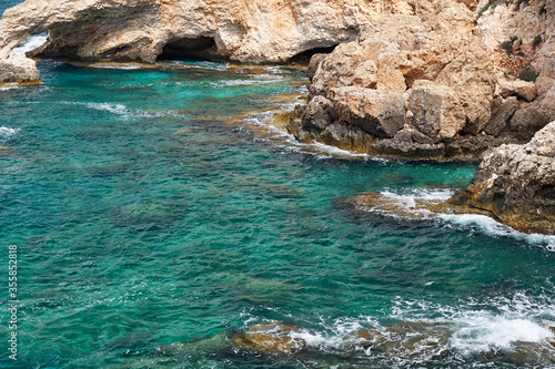 A crystal clear water of Cape Greco. Cyprus © Serg Zastavkin