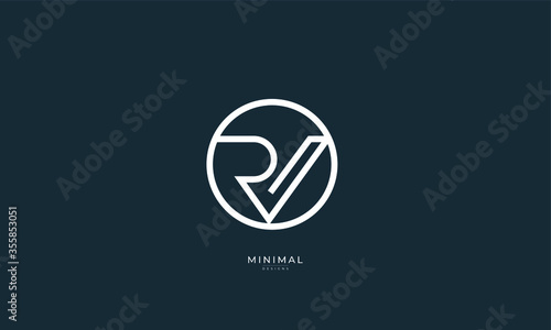 Alphabet letter icon logo RV