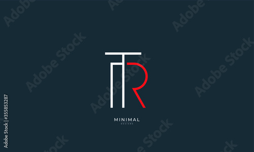 Alphabet letter icon logo RT or TR