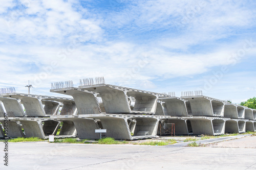 Stock precast segmental box girder bridge, Bridge construction, Concrete industrial factory, Express way project