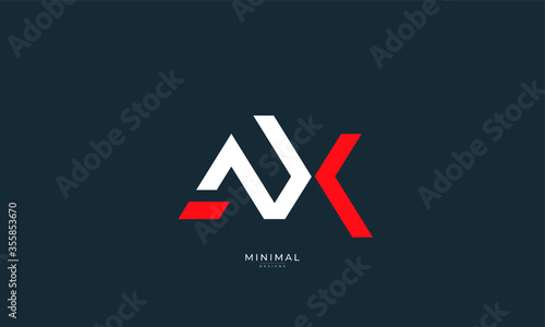 Alphabet letter icon logo AX