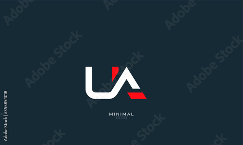 Alphabet letter icon logo UA