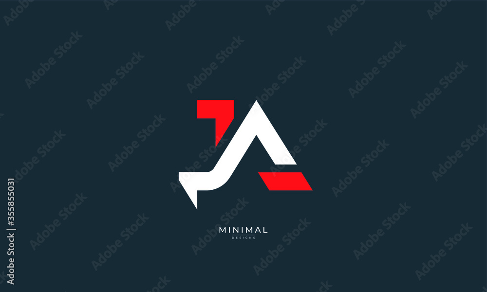 Alphabet letter icon logo JA Alphabet letter icon logo JA