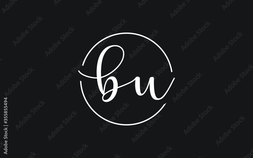 bu or ub Cursive Letter Initial Logo Design, Vector Template bu or ub Cursive Letter Initial Logo Design, Vector Template