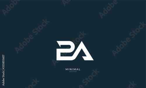 Alphabet letter icon logo BA