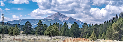 panorama of a mountain in big sky montana photo