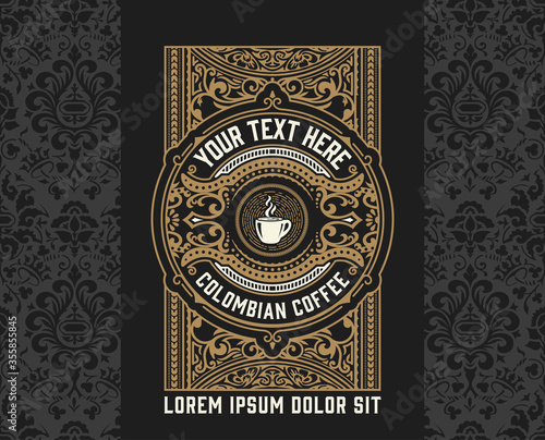 Vintage coffee label. Vector layered