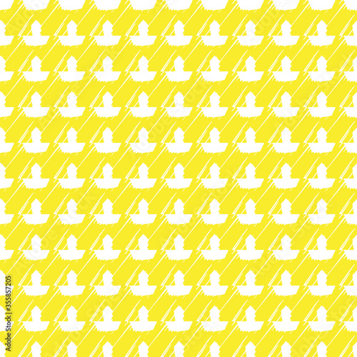 Vector seamless pattern texture background with geometric shapes, colored in yellow, white colors. © Emrah_Avci