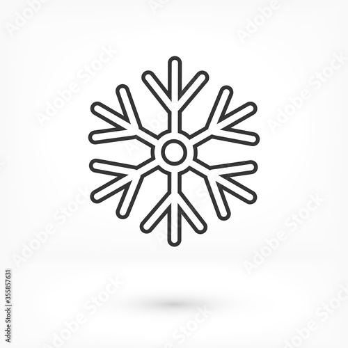 Snowflake vector Icon. Flat logo of snowflake isolated on white background vector Icon. New Year and winter symbol vector Icon. Vector