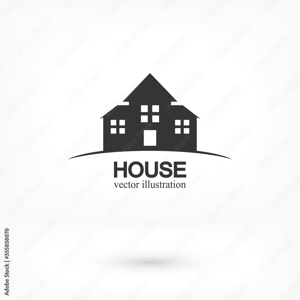 Home vector image to be used in web applications, mobile applications and print media. Abstract house logo design template. Colorful sign. Universal vector icon