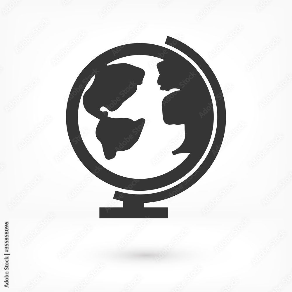 World icon in flat style. Earth symbol isolated on white background. Vector illustration. Simple world abstract icon in black. Line symbol for website design, app, ui. World icon in flat style. Earth symbol isolated on white background. Vector illustration. Simple world abstract icon in black. Line symbol for website design, app, ui.