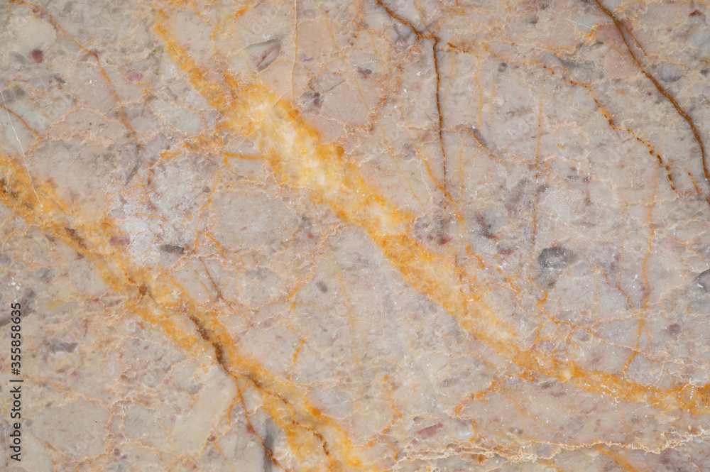 Fototapeta premium background texture of gray marble tiles with orange stripes.