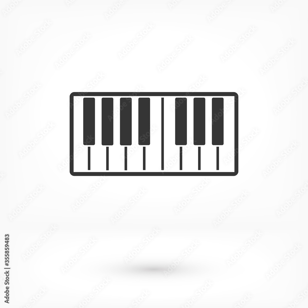 Fototapeta premium Top view grand piano vector icon. Outline top view grand piano vector icon for web design isolated vector icon on white vector icon background