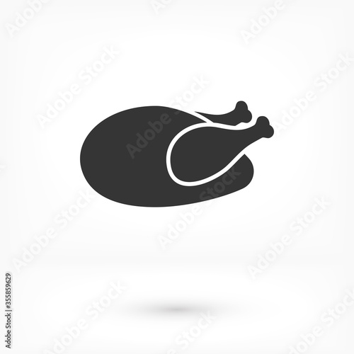 chicken thighs vector icon, vector icon fried chicken vector icon