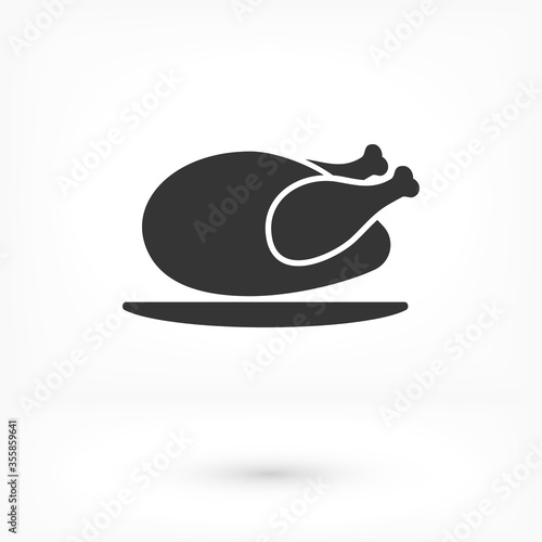 chicken thighs vector icon, vector icon fried chicken vector icon