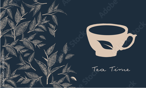 Tea Time. Hand drawn a cup of tea. 