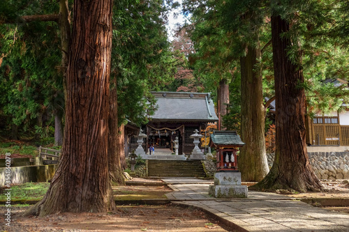 Fotografie, Obraz The famous Kawaguchiko Asama Shrine, the world heritage shrine near Kawaguchiko lake, Japan