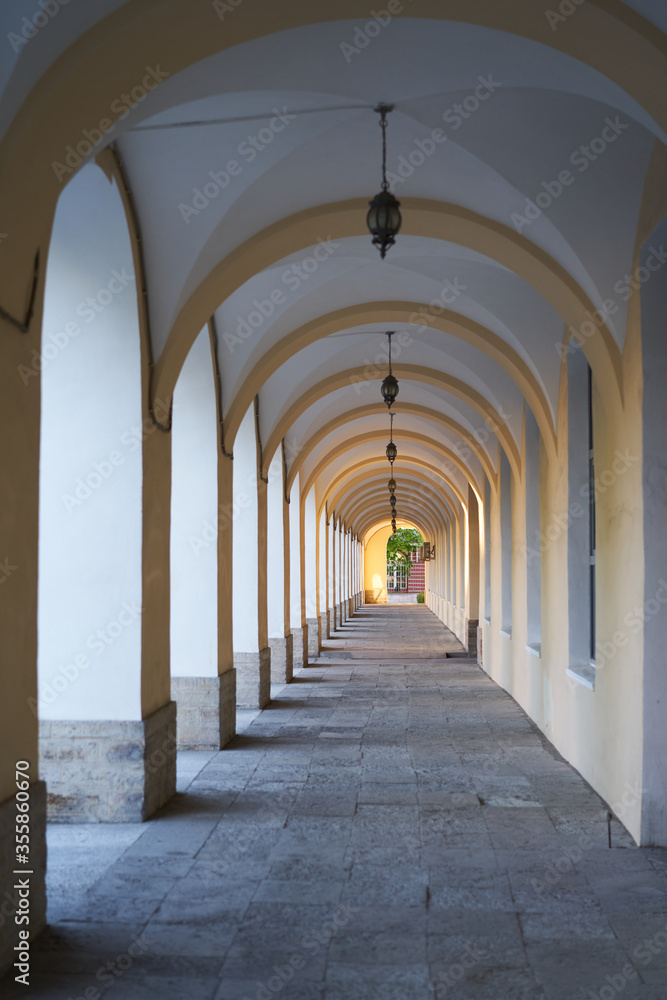 arches corridor in saint-petersburg