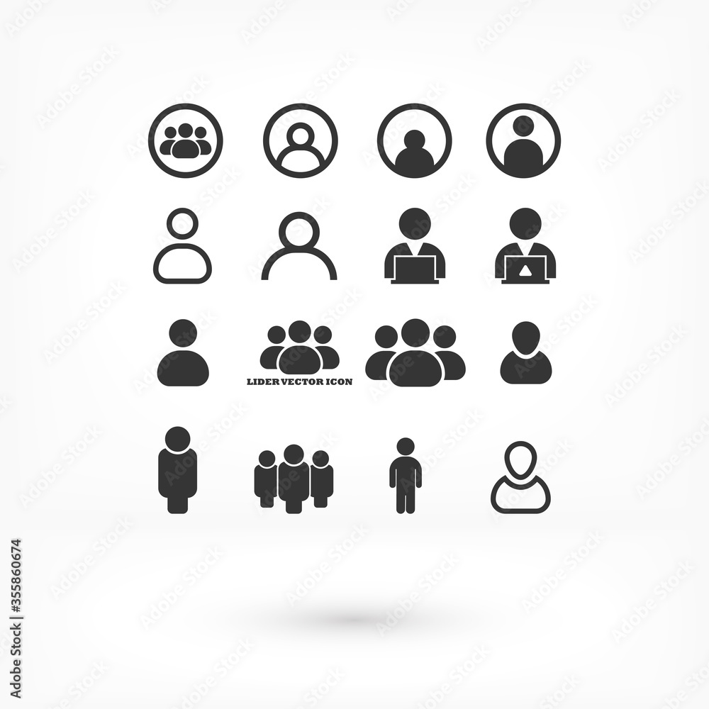 Businessman vector icon style many linear people. Businessman vector icon style many linear people.