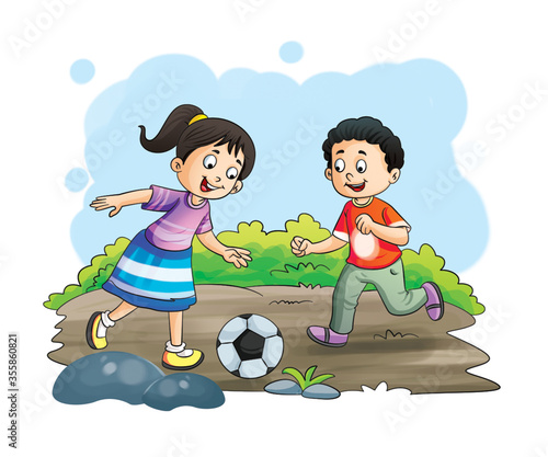 children playing with ball