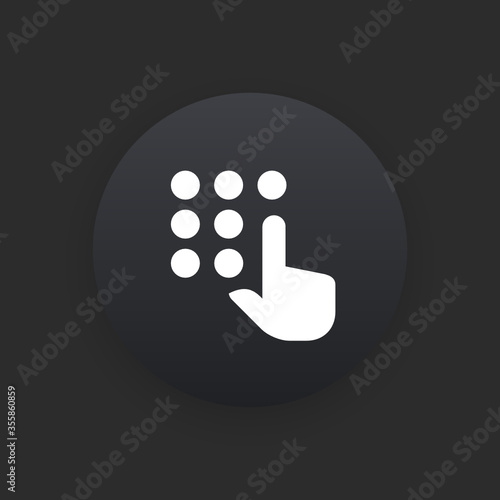 Pattern Lock -  Matte Black Web Button