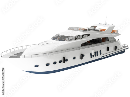 3d Rendering of a Large Yacht