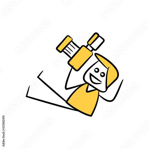 photographer and camera yellow stick figure theme